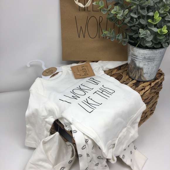 Rae Dunn Other - NWT Rae Dunn Baby Onesie, Pants & Headband Set 🍼